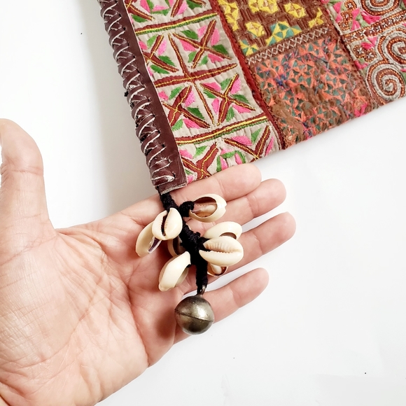 Colorful Leather Tote Bag embroidery Thailand - Picture 7 of 16